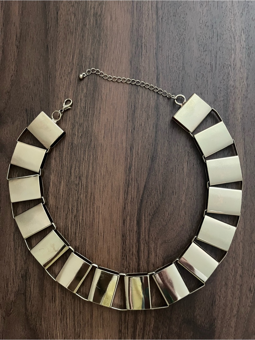 Gold Tone Chunky Panel Collar Necklace
